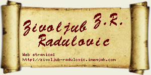 Živoljub Radulović vizit kartica